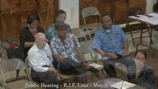 Public Hearing - B.J.F. Cruz - May 5 2017 - 6 PM