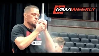 Nate Diaz Lights Up During UFC 241 Workout