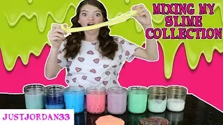 SLIME SMOOTHIE ~ MIXING ALL OF MY SLIME ~ JustJordan33