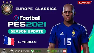 L. THURAM face+stats (Europe Classics) How to create in PES 2021