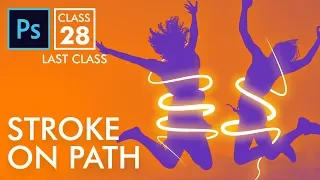 Stroke on Path- Adobe Photoshop for Beginners - Last Class 28 - Urdu / Hindi