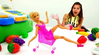 Работа для Полен - Кассир в супермаркете - Видео для девочек с Барби