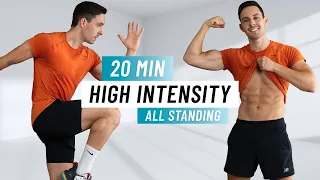 20 MIN CARDIO HIIT WORKOUT - ALL STANDING - Full Body, No Equipment, No Repeats