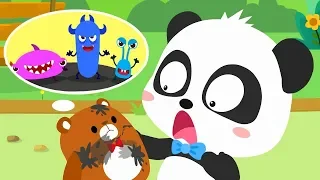 Bad Germs on the Bear Doll | Super Bubble Rangers | Doctor Pretend Play | Kids Good Habits | BabyBus