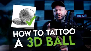 How to Tattoo a 3D Ball using Dotwork tattoo method