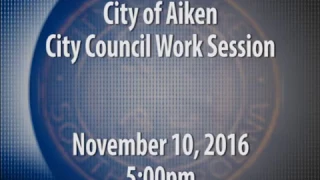 Aiken City Council Work Session - November 10, 2016: Downtown Marketing & Branding Study