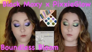 Black Moxy x PixxieGlow // Boundless Bloom Eyeshadow Palette // 2 looks and review