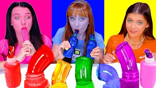 ASMR Food Of The Same Colors Challenge | Blue Food, Red Food, Pink Food