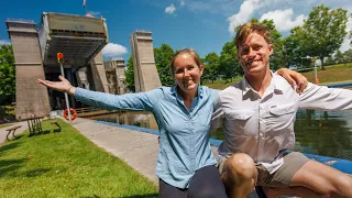 The HIGHEST Hydraulic LIFT LOCK in the WORLD (Peterborough Lift Lock, Trent-Severn Waterway)