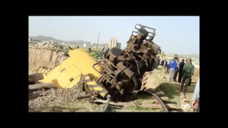Railway Crane accident , Landslide and tragic accident for Railway Crane.