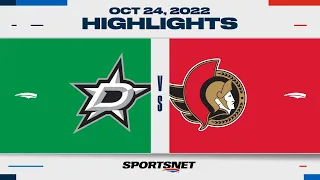 NHL Highlights | Stars vs. Senators - October 24, 2022