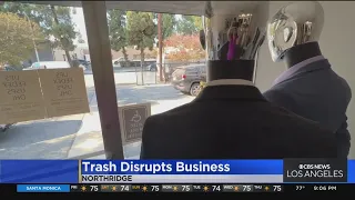 Homelessness disrupting business for tuxedo store in Northridge