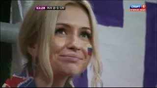 Эля-Российская болельщица на матче Россия - Чехия.