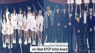 BTS & TWICE win Best KPOP Artist Award@Rock Music