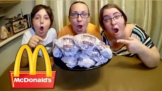 67 Cent McDonald's Hamburgers | Gay Family Mukbang (먹방) - Eating Show