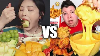 HEALTHY FOOD vs JUNK FOOD mukbangs