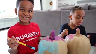 DIY PAINTING HALLOWEEN PUMPKINS WITH THE PRINCE FAMILY CLUBHOUSE