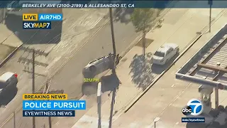 Chase ends as suspects' car flips over in Silver Lake | ABC7