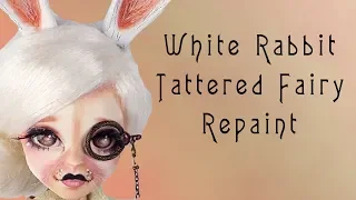 OOAK Monster High White Rabbit Alice In Wonderland Tattered Fairy Repaint by Skeriosities