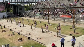 250mm standing block at Sydney royal Eastershow 2024 #woodchopping #lumberjacks #timbersports