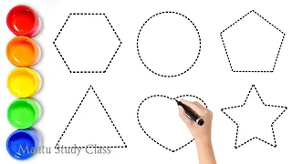 Shapes drawing for kids, Learn 2d shapes, colors for toddlers , Preschool Learning part - 125