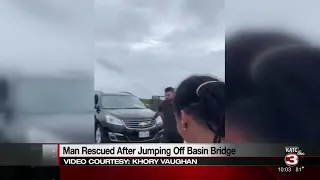 Man jumps into Atchafalaya River Basin from the basin bridge Friday