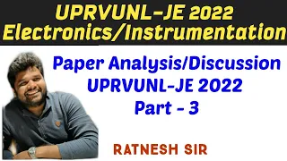 UPRVUNL- JE 2022 Paper Discussion Electronics & Communication/Instrumentation & Control  Ratnesh Sir