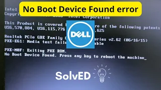 How to fix "No boot device found. Press any key to reboot the machine." | Dell Laptop Issue