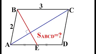 АВ=2, ВС=3. Найти площадь параллелограмма, если диагональ АС перпендикулярна  ВЕ.