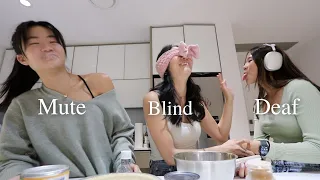 BLIND, DEAF, MUTE COOKING CHALLENGE! *chaotic*