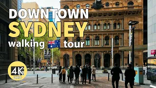Sydney, CBD (Downtown) Spring Walking Tour, NSW, Australia | 4K UHD | City Street People Ambience