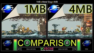 [1MB vs 4MB] Metal Slug (Sega Saturn vs Sega Saturn) Side by Side Comparison - Dual Longplay