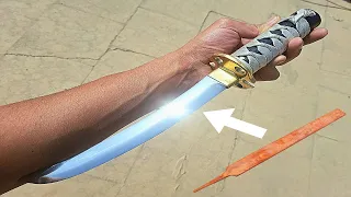 Forging A beautiful Japanese TANTO from A Very Old and Rusty file    (YAMATO short version)