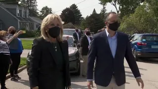 Jill Biden and Doug Emhoff kick-off yard sign distribution