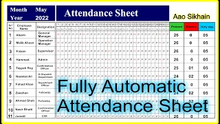 How to make Attendance Sheet in Ms Excel? #sohailsaeed #aaosikhain #msofficeexcel