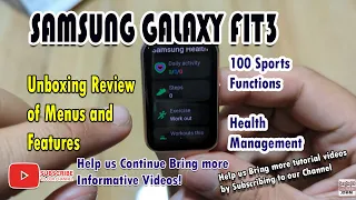 Samsung Galaxy Fit3 Unboxing Review of Menus and Features - Comprehensive Sports, Health Management