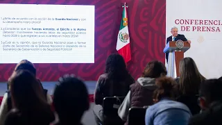 Propuesta de consulta para definir futuro de la Guardia Nacional. Conferencia presidente AMLO