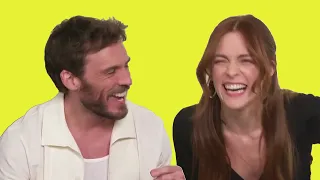 Riley Keough Cracks Up Sam Claflin in 'Daisy Jones & the Six' Press Tour