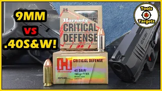 9MM vs .40S&W!....Hornady Critical Defense AMMO Test!