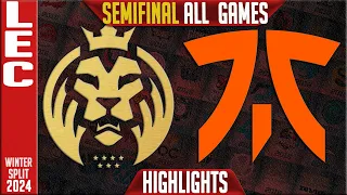 MDK vs FNC Highlights ALL GAMES | LEC Winter 2024 Playoffs Semifinal | MAD Lions KOI vs Fnatic