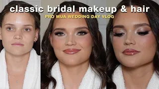 Soft Classic Bridal Makeup & Hair On A Client | Day In The Life of Makeup Artist | VLOG