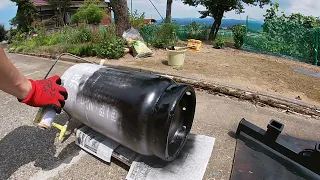 プロパンガス缶DIY コンプレッサー用オリジナルサブタンク製作