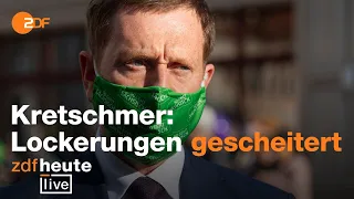 Zu früh gelockert, Michael Kretschmer? Sachsens Ministerpräsident zur Corona-Politik | ZDFheute live