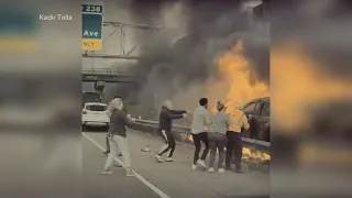 Minnesota drivers saved a man from a burning car
