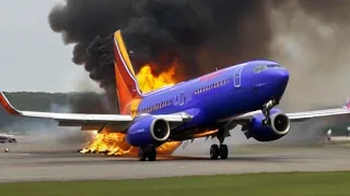 Severe Incident: Southwest Plane Boeing 737-800 Catches Fire and Collides with Bridge During Takeoff