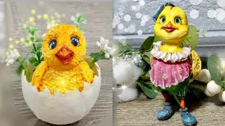 ВЕСЕННИЕ ПОДЕЛКИ. ЦЫПЛЁНОК на ПАСХУ/CHUCK. SPRING EASTER CRAFTS. DIY.