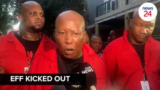 WATCH | ‘Attacked by police for peacefully protesting’ says Malema outside SONA