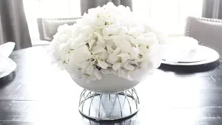 How To Make A Faux Hydrangea Centerpiece - So Simple | Home Decor Centerpiece Ideas