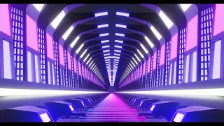 Футаж неоновый тунель космический на корабле