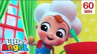 Buns out of the Stove |  Little Angel Color Songs & Nursery Rhymes | Learn Colors & Shapes